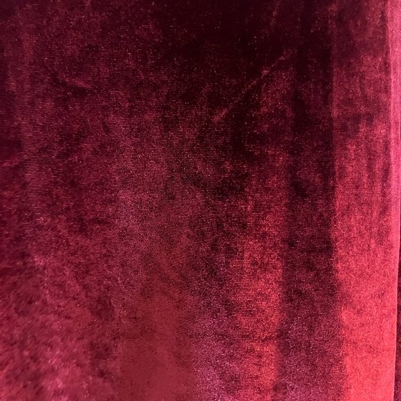 Burgundy Faux Velvet Long Sleeve Dress Womens Size S - Picture 7 of 13